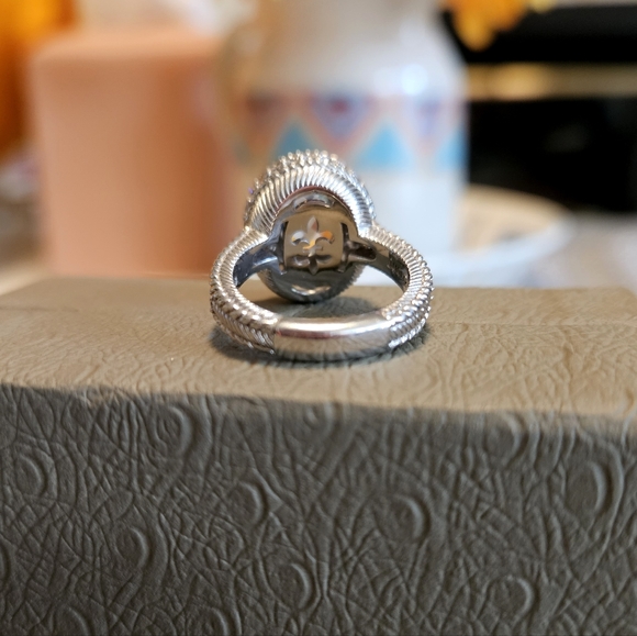 Judith Ripka Sterling Silver Topaz Ring size 6 - Picture 4 of 5